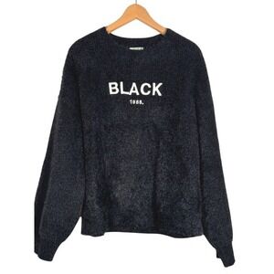 KUOSE Black 1988 Graphic Fuzzy Knit‎ Sweater Women's Size S